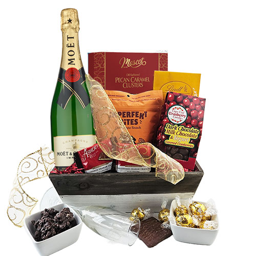 Wine Gift Baskets: Champagne Chocolates Wine Gift Basket