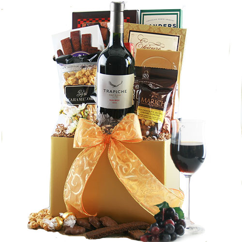 Christmas Wine Gift Baskets: Red Wine Classic Wine Gift Basket | DIYGB