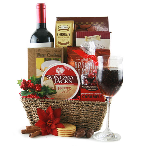 Christmas Gift Baskets: Tidings of Joy Christmas Wine Gift Basket @ DIYGB