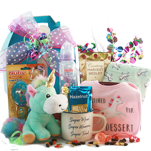 unicorn baby gift basket